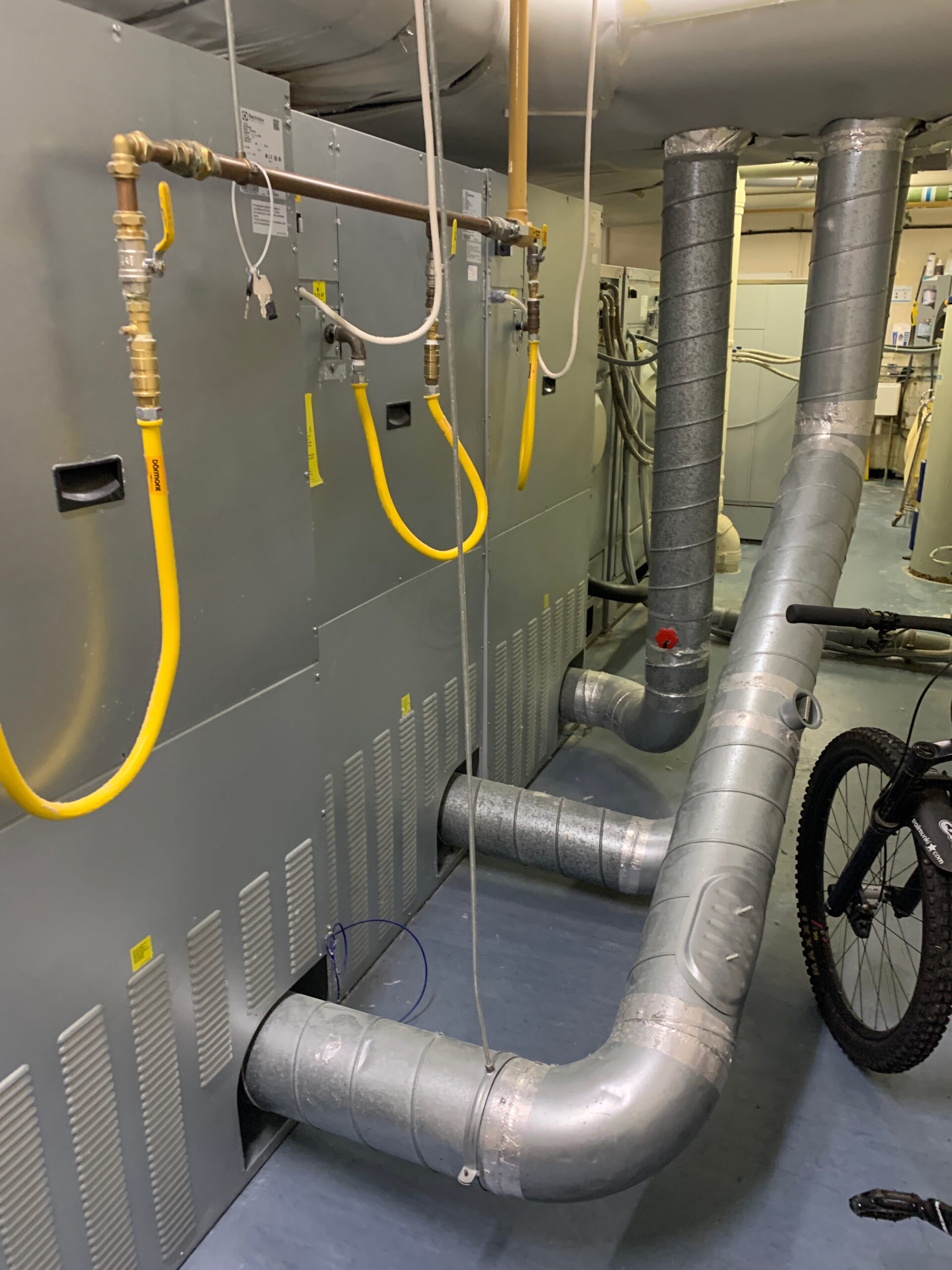 Gas safety inspection of commercial laundry equipment